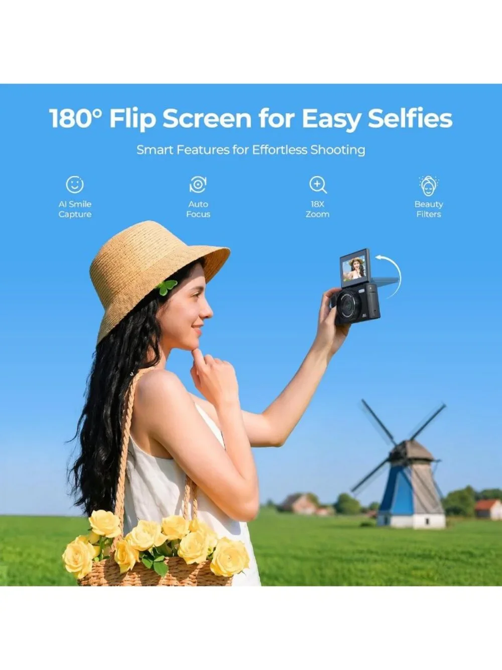 80MP Wi-Fi Digital Camera for Photography - 5K Resolution, 3